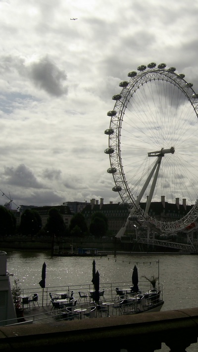 облако, колесо обозрения, вода, лондонский глаз, достопримечательность