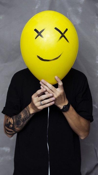 воздушный шарик, мимика, улыбка, улыбчивый, желтый