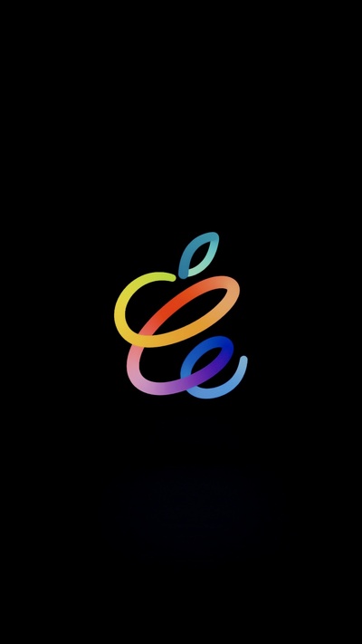 spring loaded apple event inspired wallpaper in black