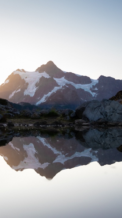 отражение, гора shuksan, горный рельеф, природа, гора