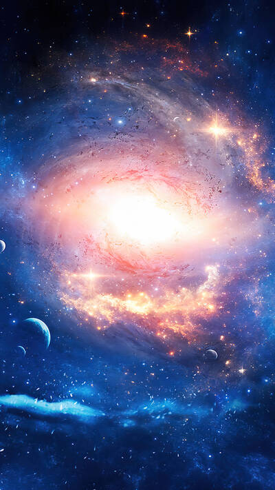 яркая галактика в космосе 4k телефон