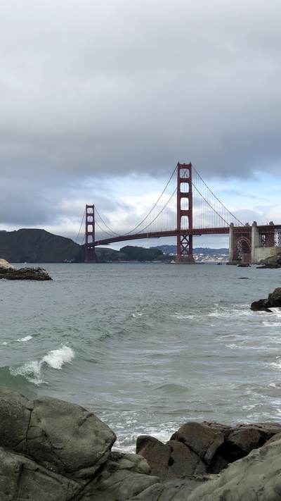 сан франциско, вода, подвесной мост, мост golden gate, бейкер-бич