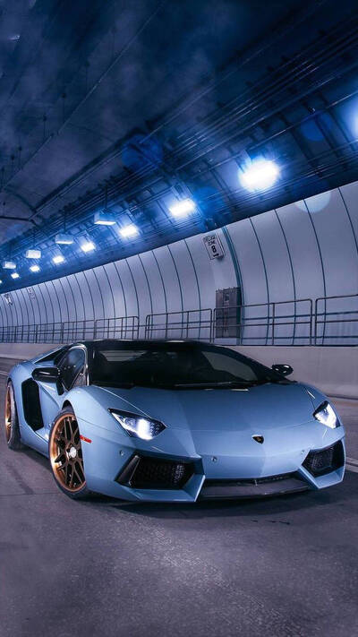 синий автомобиль lamborghini aventador iphone